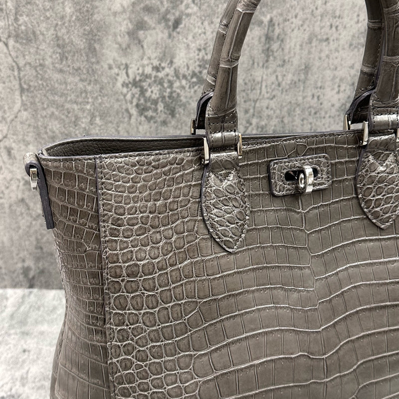 クロコダイル トートバッグ CALON - GREY/グレー – Le'sac