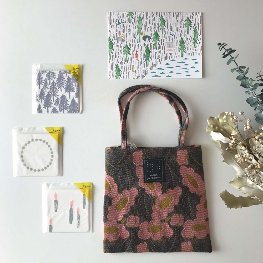 ミナペルホネン フォレストカード ウズラバッグ ピンク ミナペルホネン
