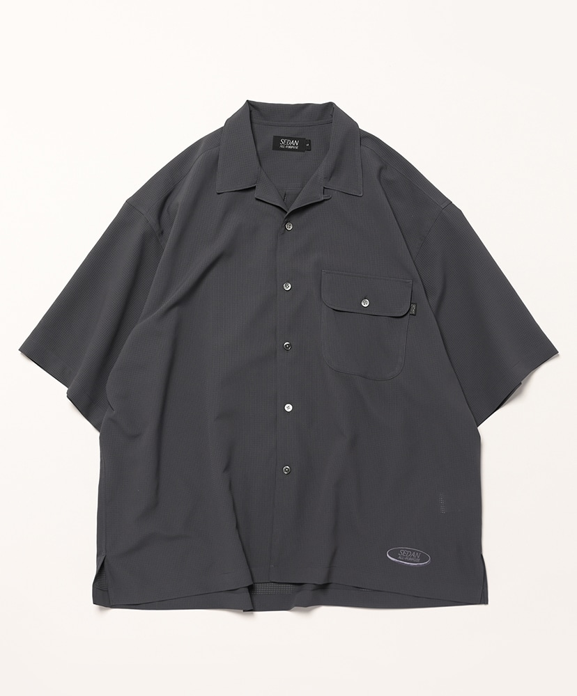 LOFTMAN別注 DotAir Open Collar S/S Shirts(L(MEN) Black/ブラック