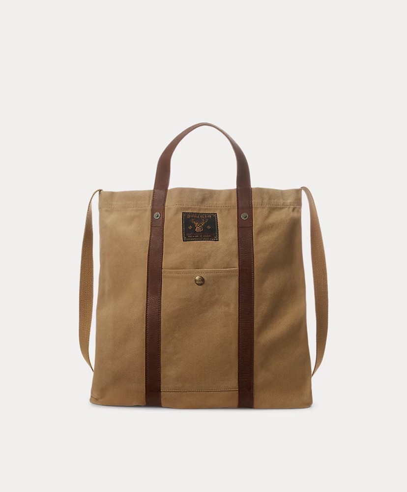 レザートリム キャンバス トート(ONE カーキ/ブラウン): RRL
