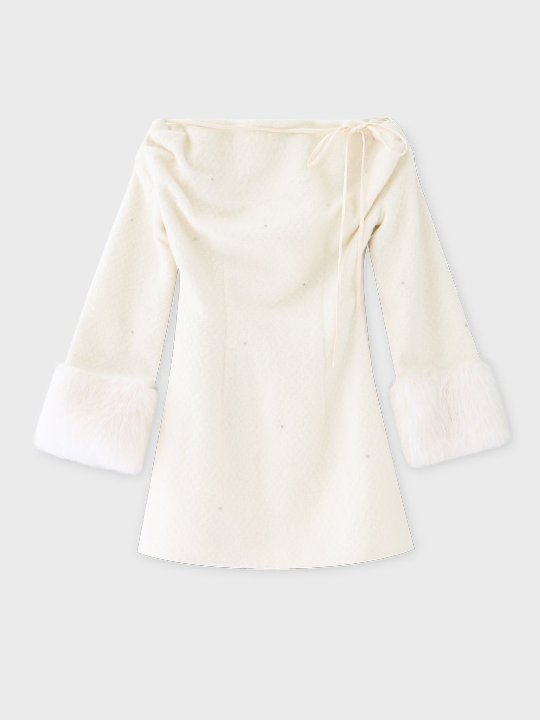 Fur jeweled ribbon mini onepiece(eme10762) – M me eme