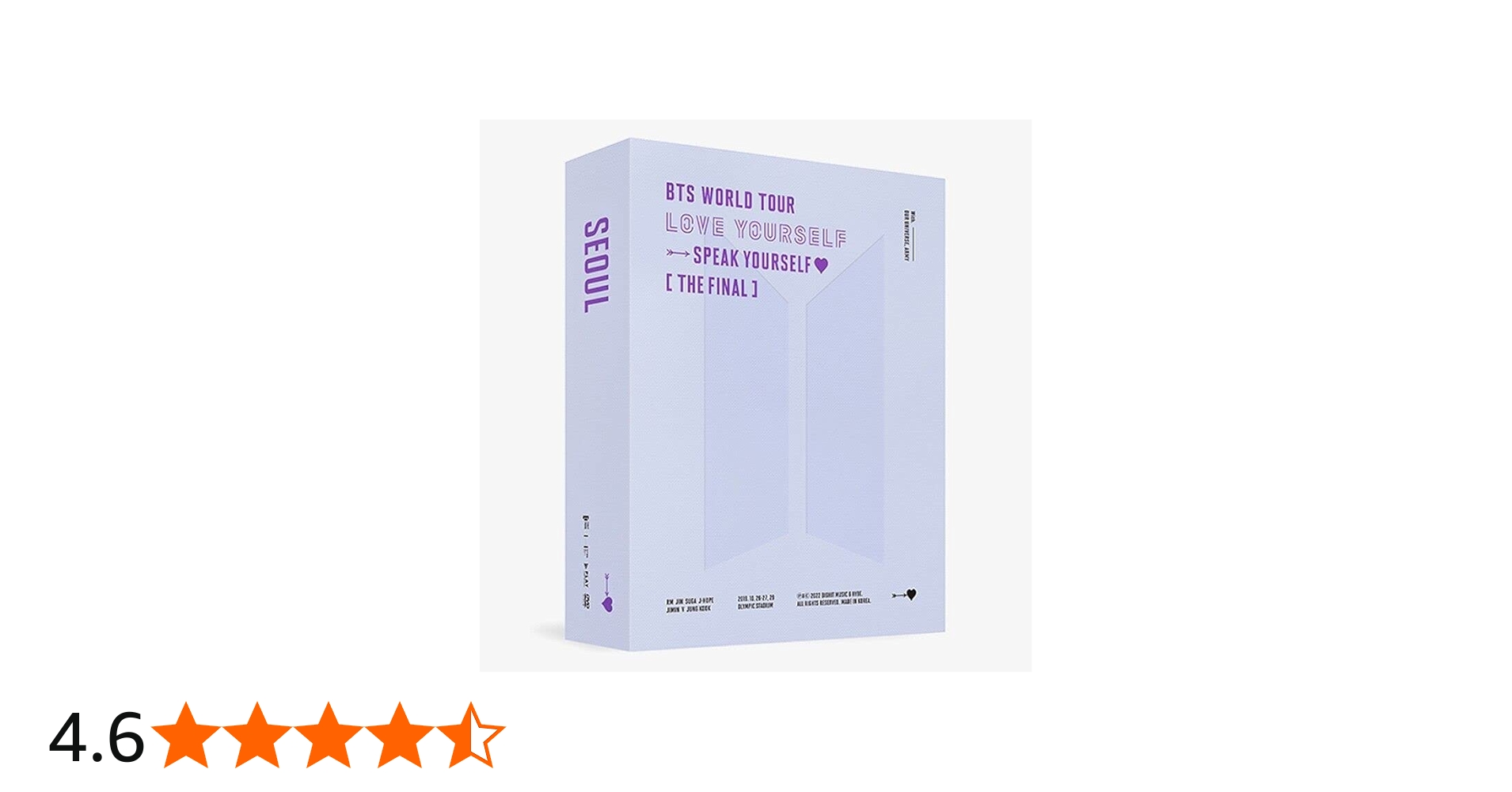 BTS WORLD TOUR LOVE YOURSELF SPEAK YOURSELF THE FINAL [ DVD ]+1ea