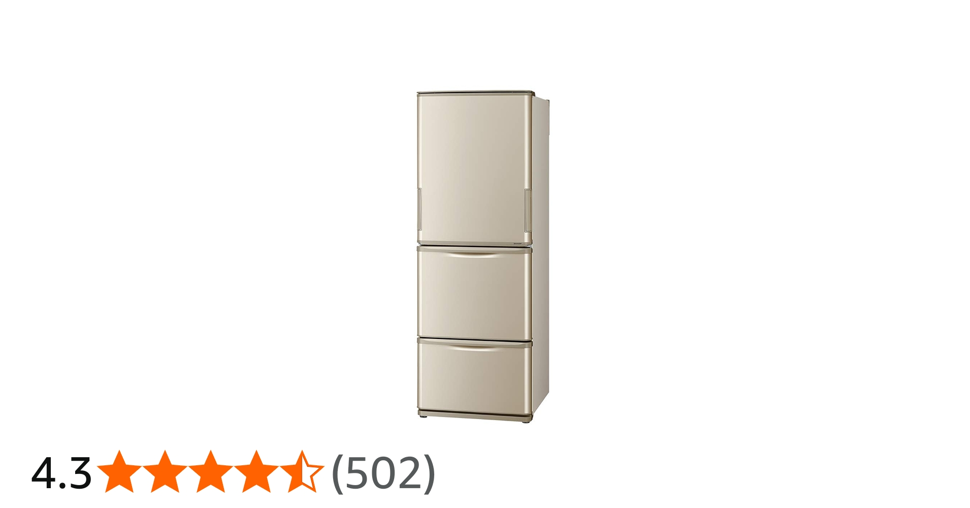 SHARP 3ドア冷蔵庫 ゴールド 345L シャープ 冷蔵庫 374L 左右付替 3