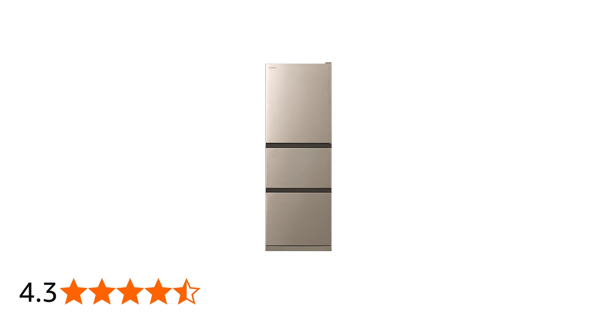 Amazon.co.jp: 日立 冷蔵庫 幅54cm 265L シャンパン R-27RV N 3ドア 右