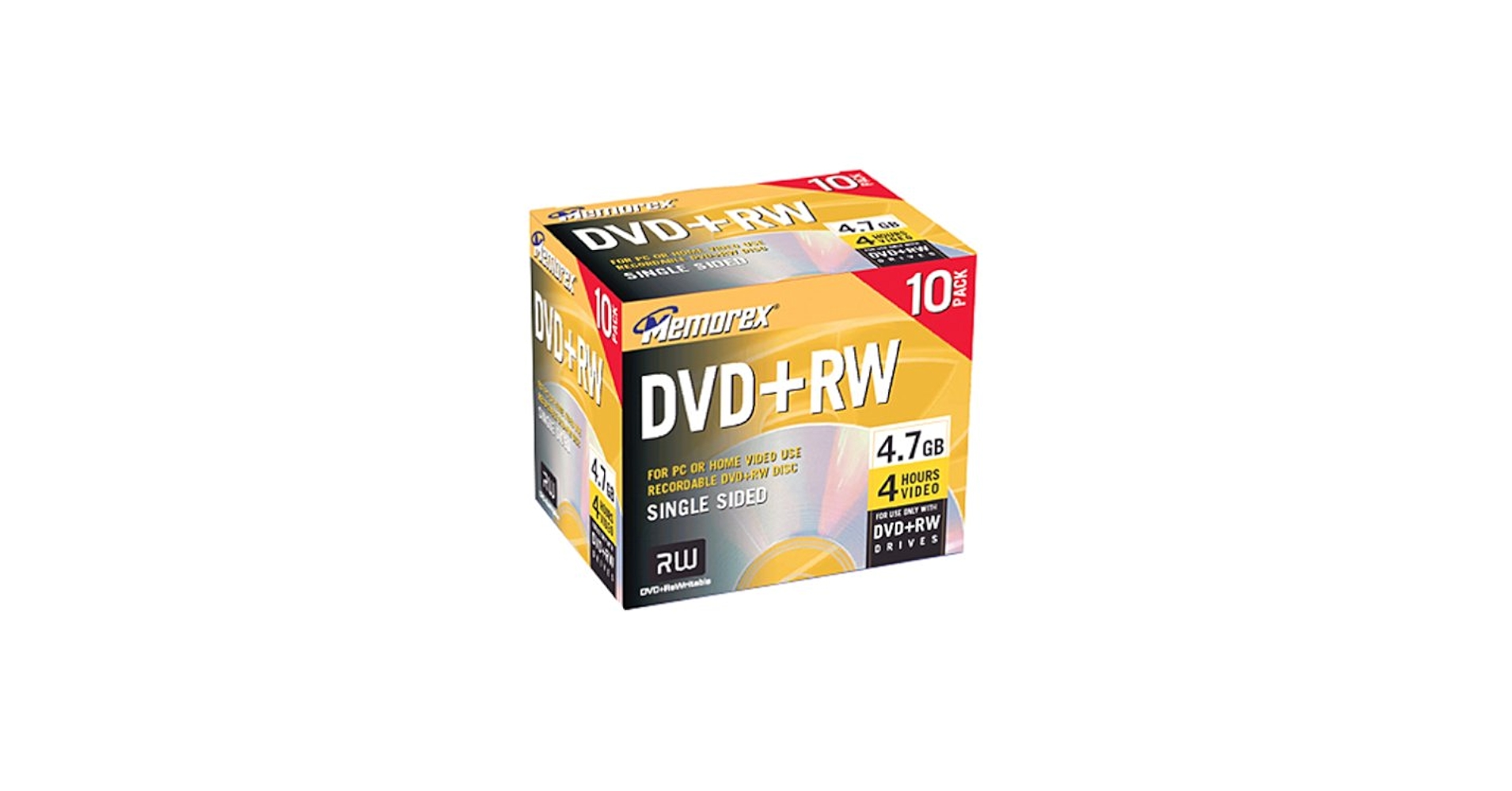Amazon.com: Memorex 4.7GB DVD+RW Media (10-Pack) : Electronics