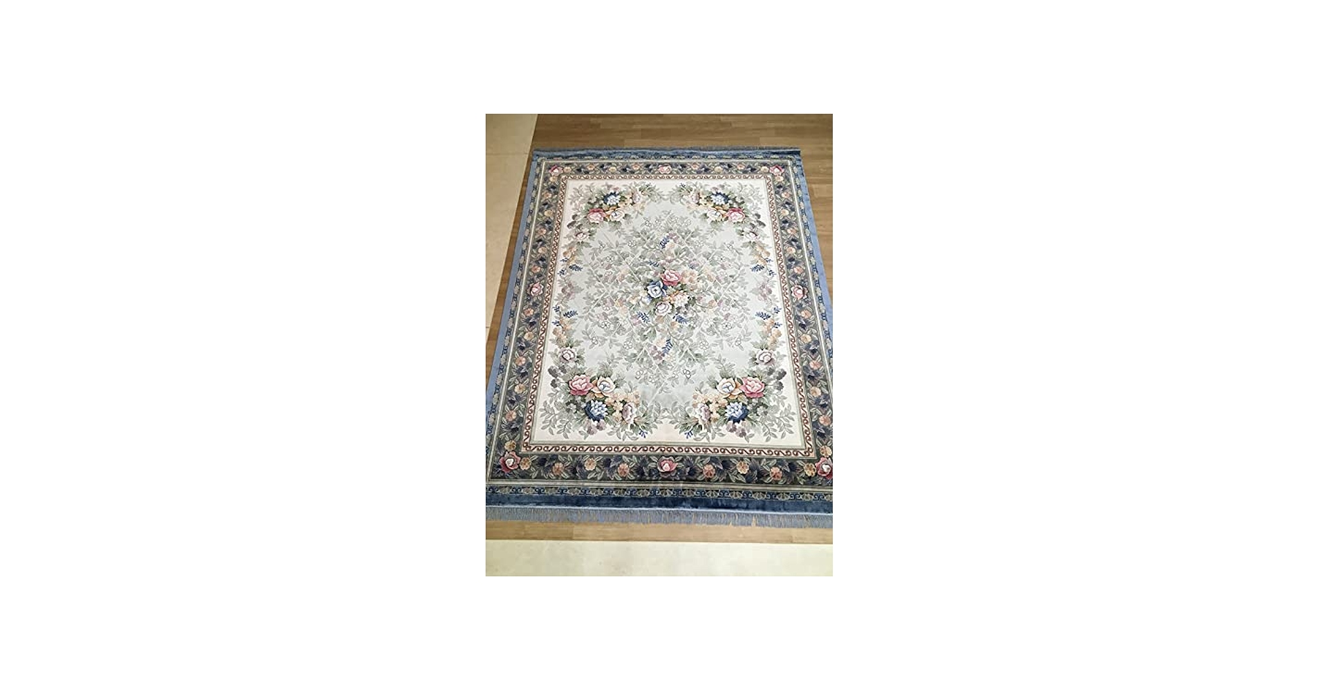 Amazon | 【中国段通 シルク 約3畳用 花に囲まれて】絨毯(じゅうたん