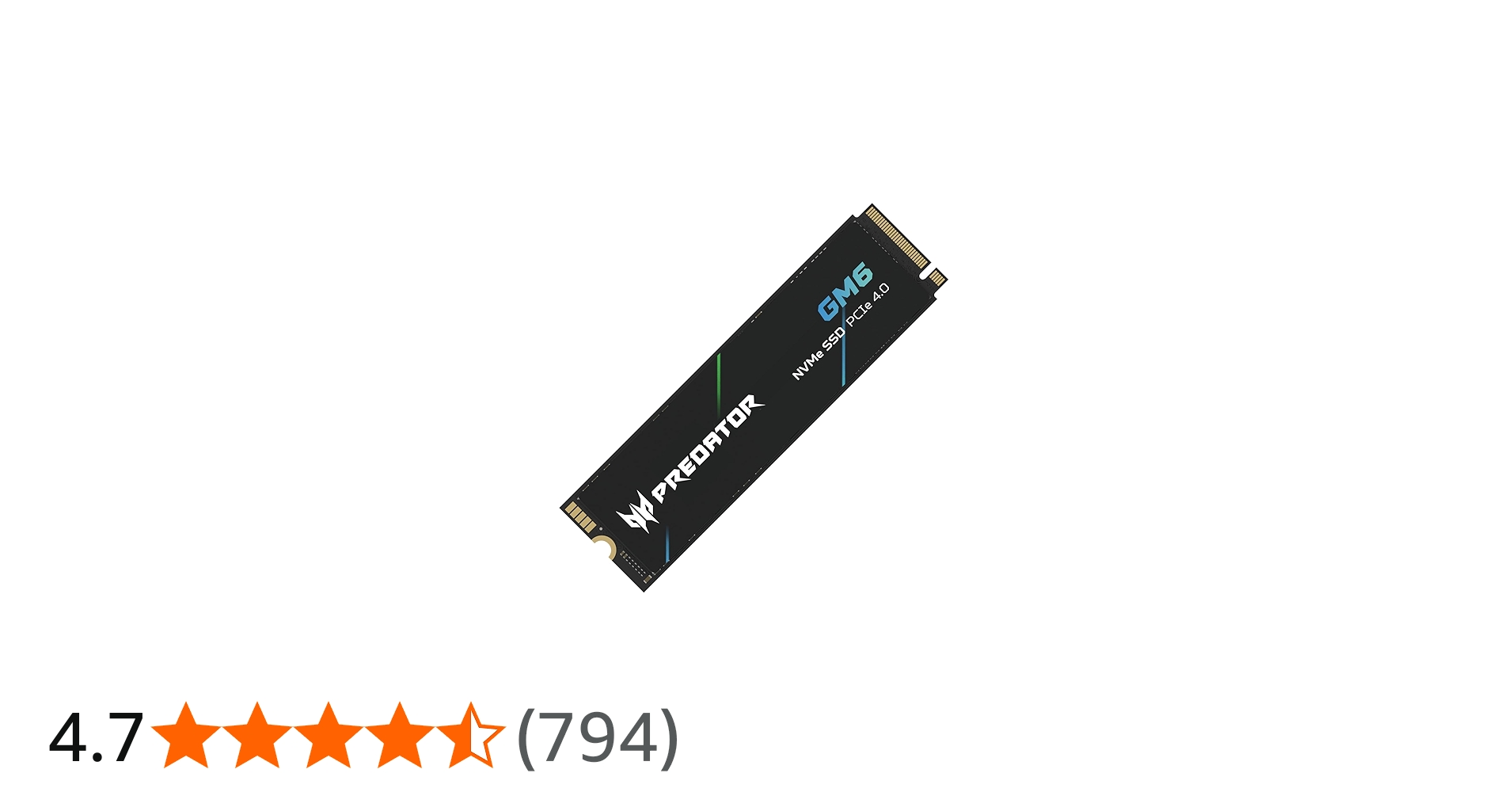 acer Predator GM6 2TB M.2 NVMe SSD PCIe 4.0 - Read Speed up to