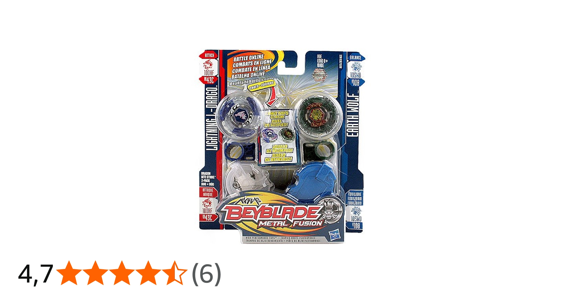Beyblade metal Fusion Dragon bite Strike 2-Pack – Lightning L
