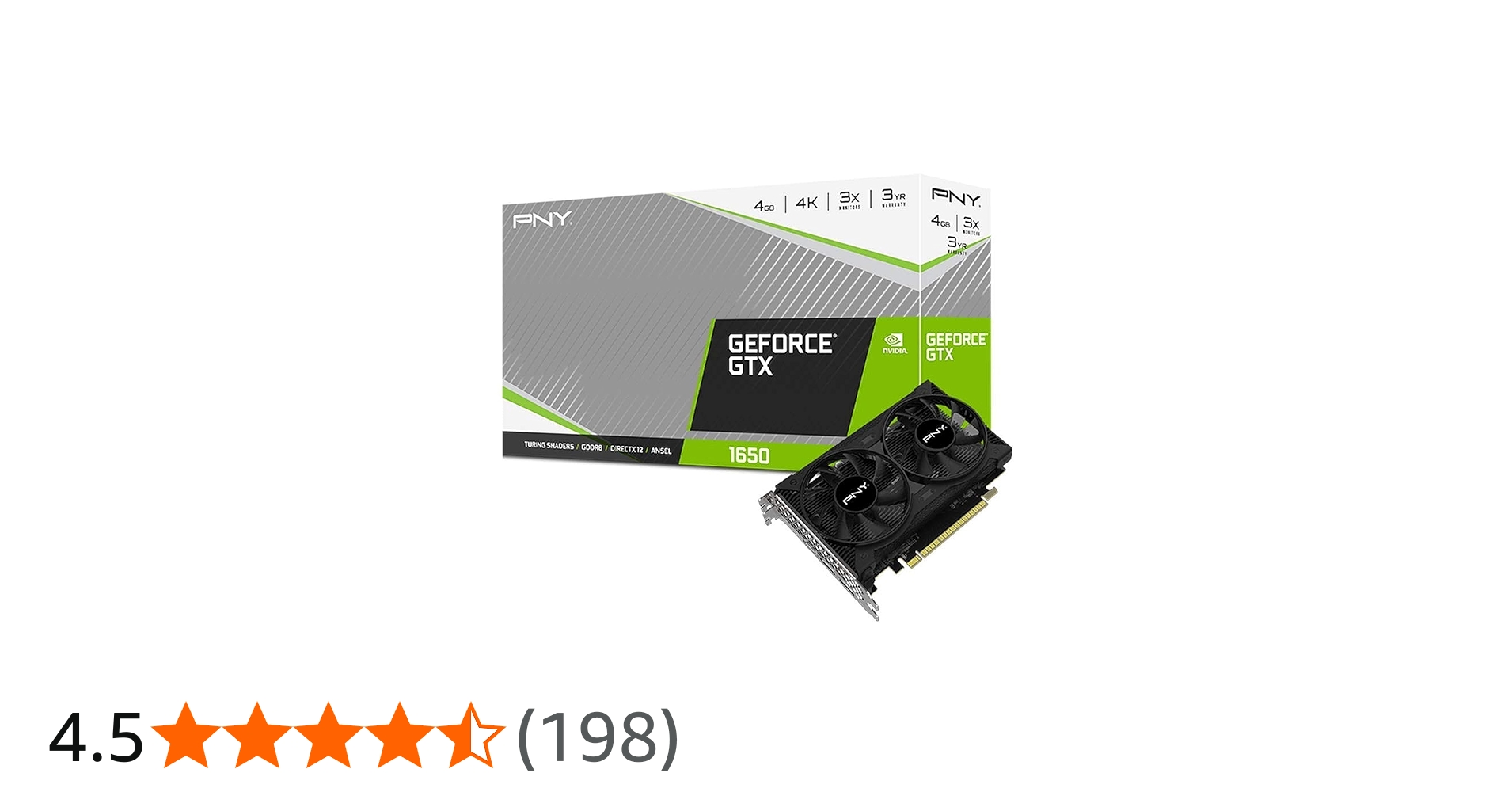 Amazon | PNY NVIDIA GeForce GTX 1650 4GB GDDR6 デュアルファン HDMI