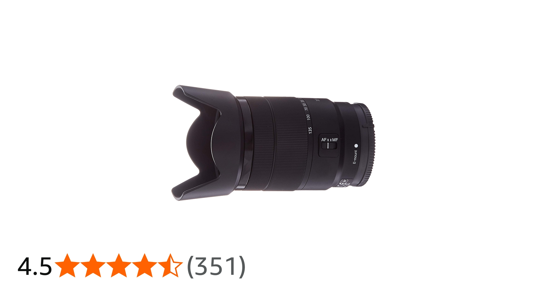 Sony SEL18135 18-135mm F3.5-5.6 OSS APS-C E-mount Zoom Lens, Black