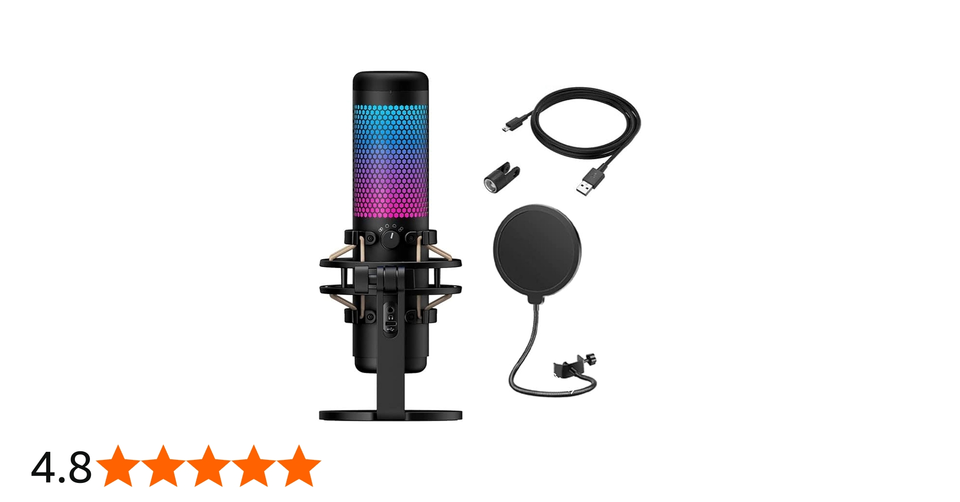 Amazon.co.jp: HyperX QuadCast S - RGB USBコンデンサーマイク PC PS4