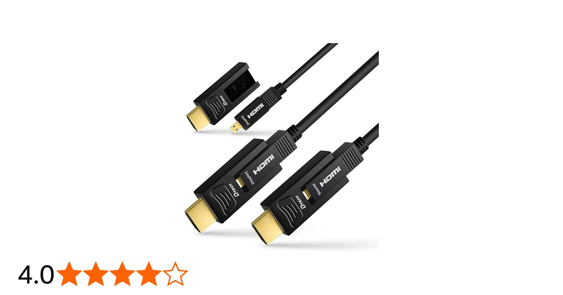 Amazon | DTECH 配管用 着脱式 光ファイバーHDMIケーブル 100m HDMI