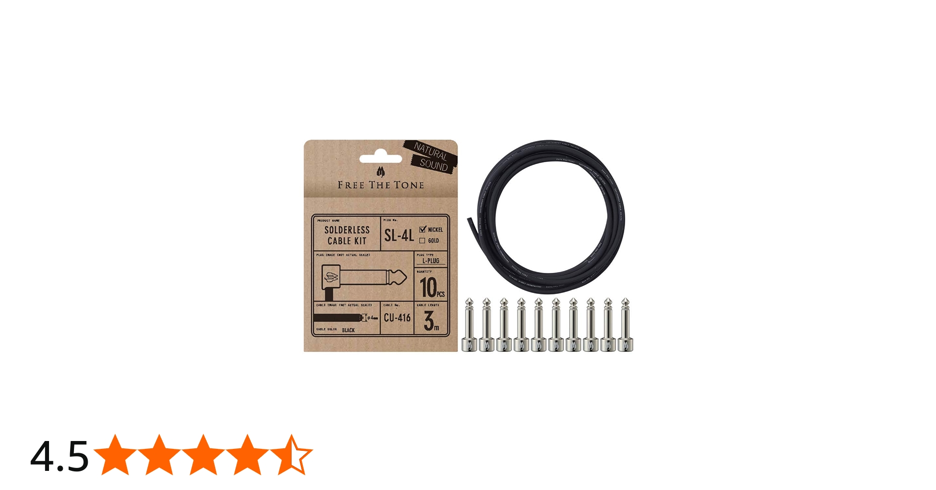 Amazon | Free The Tone SL-4L-NI-10K ソルダーレスケーブルキット