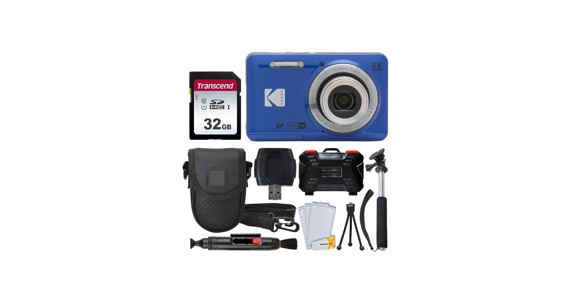 Amazon.com : Kodak PIXPRO FZ55 Digital Camera (Blue) + 32GB Memory