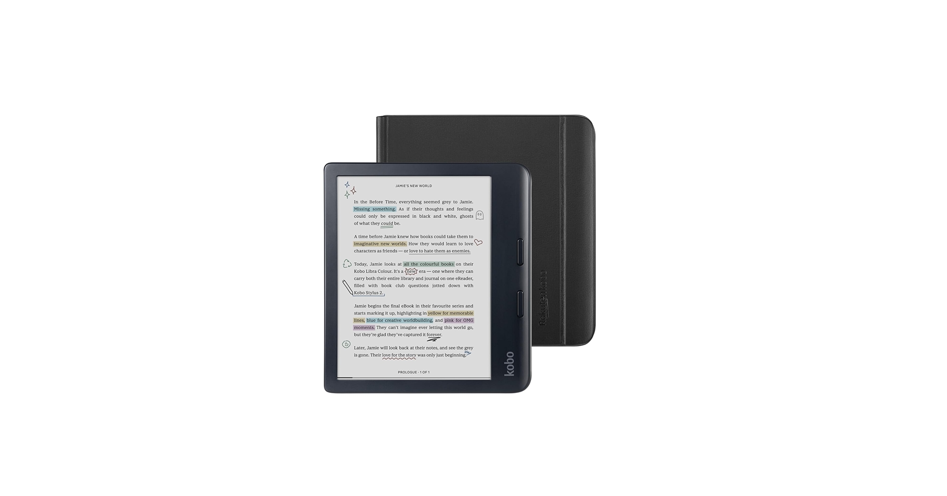 Amazon.com: Kobo Libra Colour Black eReader with Case Bundle