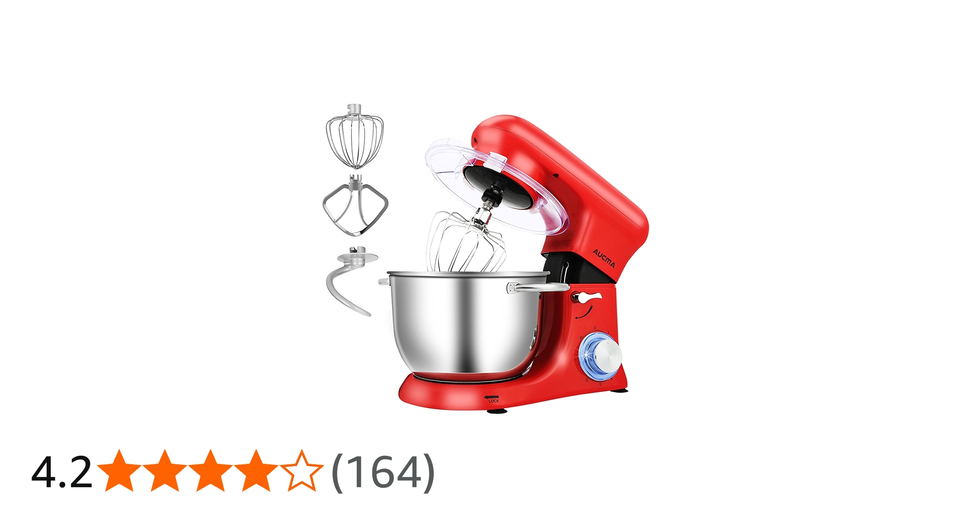 Amazon | Aucma スタンドミキサー 4.5L大容量 3種類アタッチメント付き