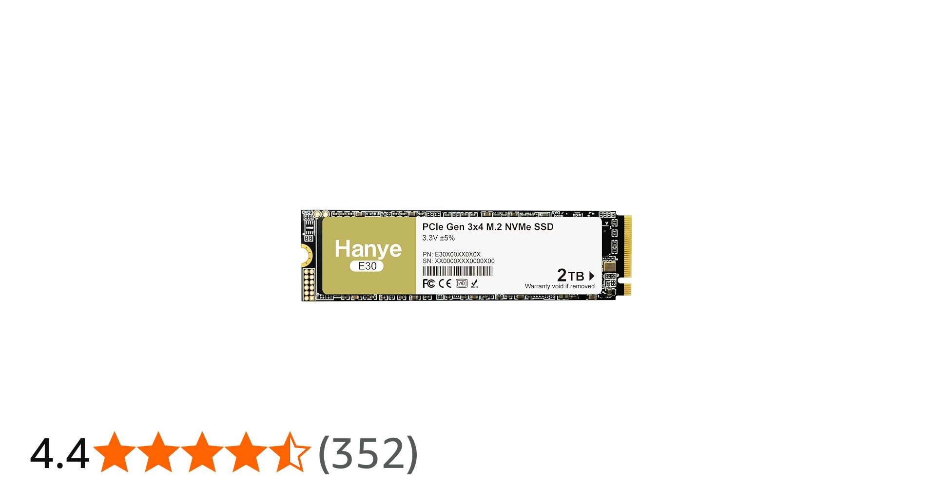 Amazon.co.jp: Hanye 2TB 内蔵型SSD PCIe Gen3x4 NVMe M.2 2280 3400MB