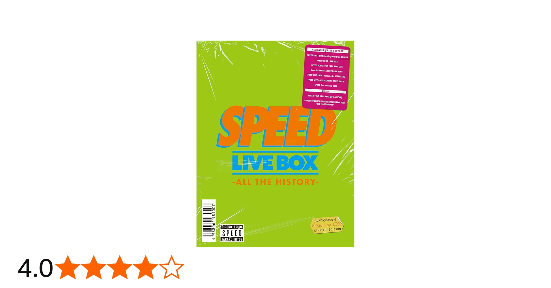 Amazon.co.jp: SPEED LIVE BOX - ALL THE HISTORY -(Blu-ray8枚組