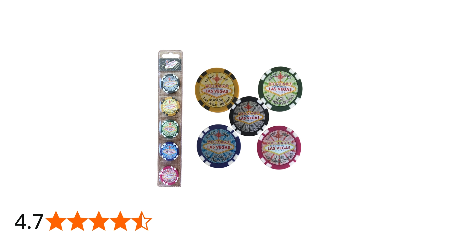 Amazon.co.jp: ラスベガス ポーカーチップ 冷蔵庫マグネット 5個セット
