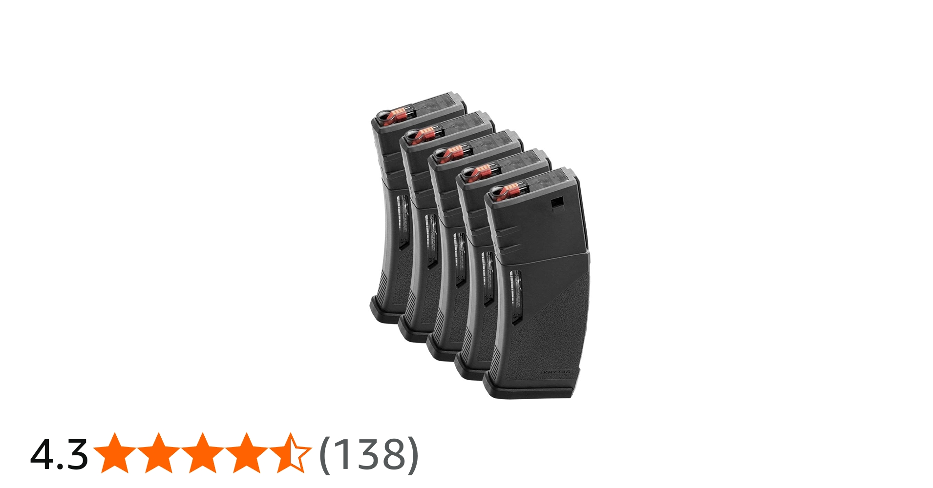 Amazon | [KRYTAC][M4 ポリマーマガジン][150連][BK][5本入り]ノーマル