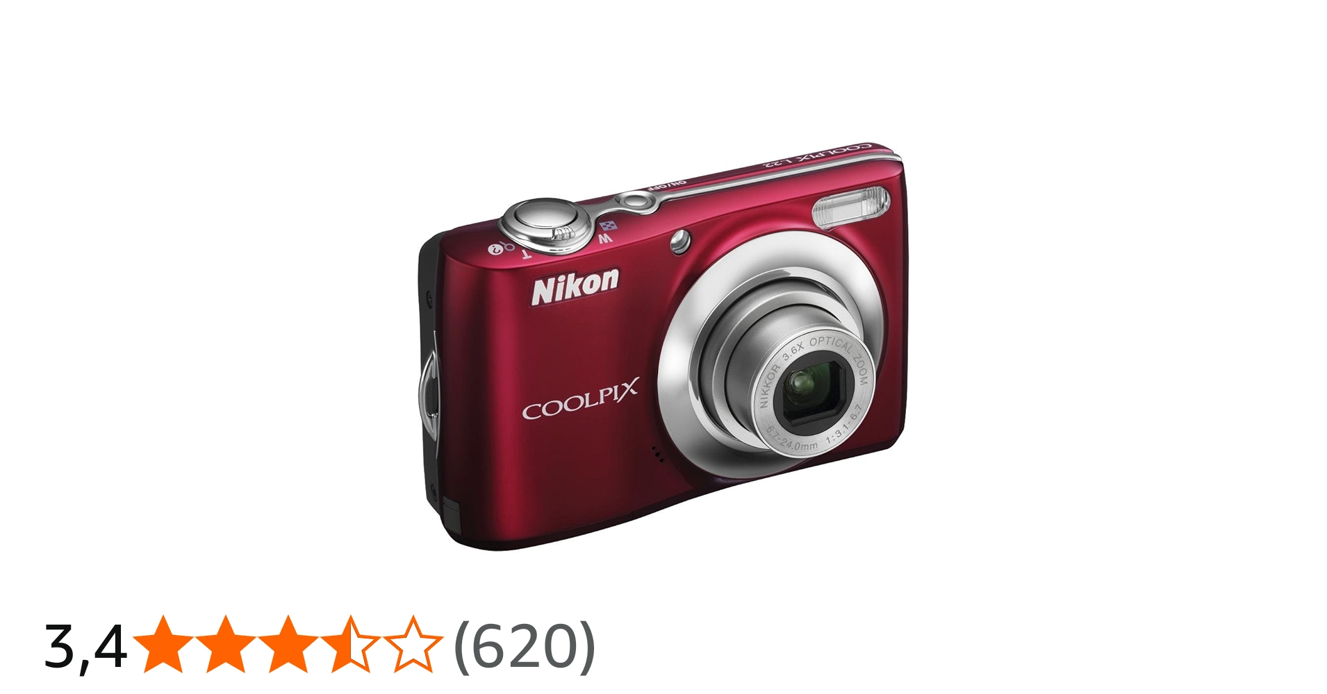 Nikon Câmera digital Coolpix L22 de 12.0 MP com zoom óptico de 3,6