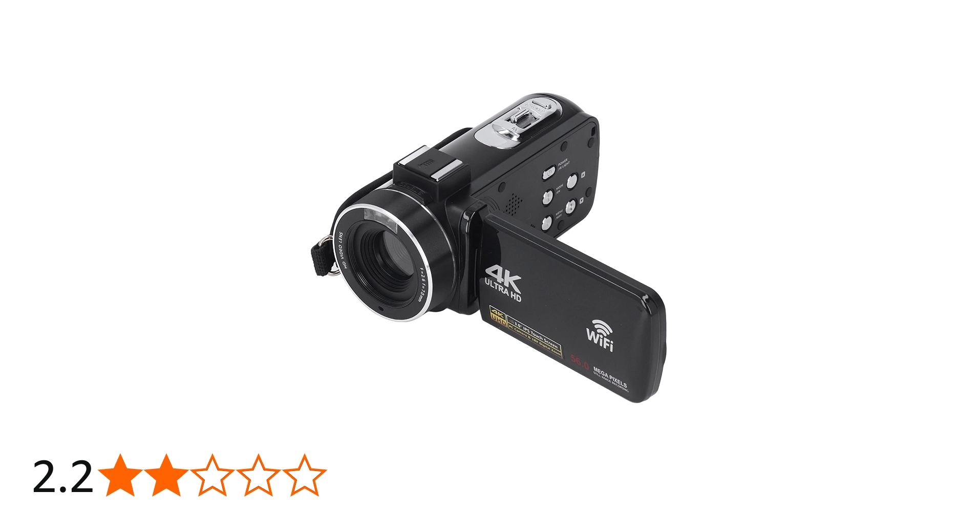 Amazon | 4K Ultra HDデジタルビデオカメラ、WIFI 3インチIPSカラー