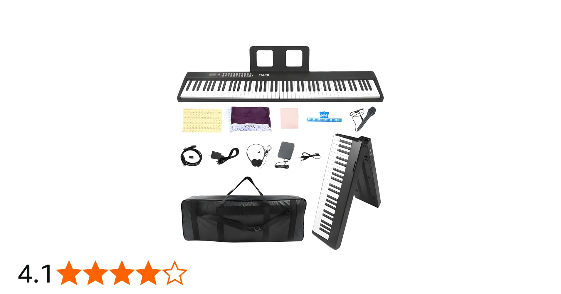 Amazon | Yumcute 電子ピアノ 88鍵盤 折りたたみ 2つ折り電子