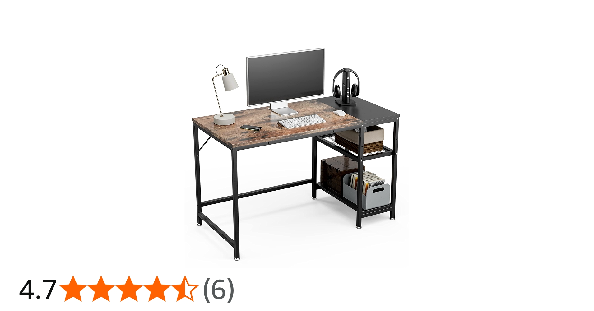 Amazon | 幅120×奥行60×高さ75cm 棚板高さ調節可能 PC パソコンデスク