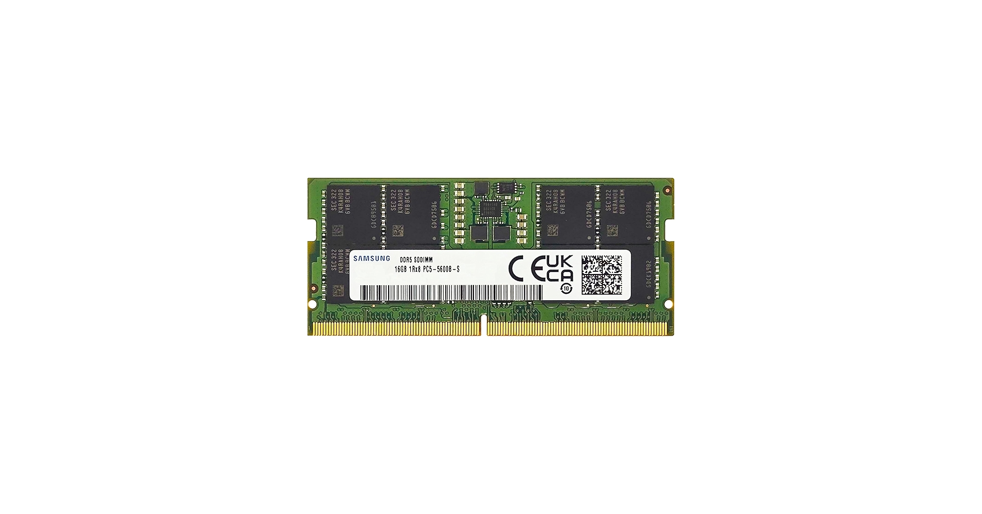 Samsung 16GB DDR5 5600MHz PC5-44800 CL46 SODIMM 1Rx8 Single Rank
