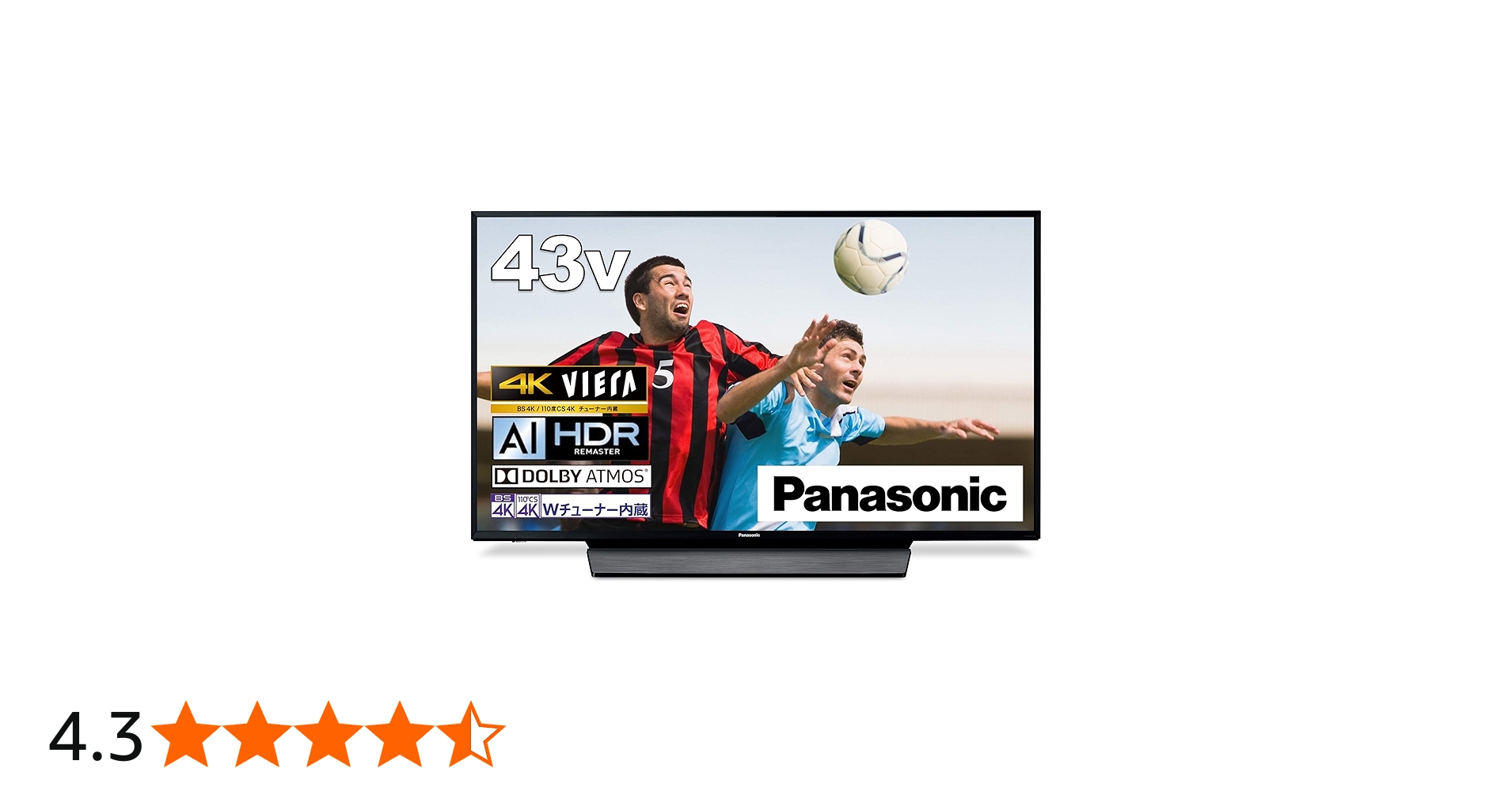 Amazon | パナソニック 43V型 4Kダブルチューナー内蔵 液晶 テレビ