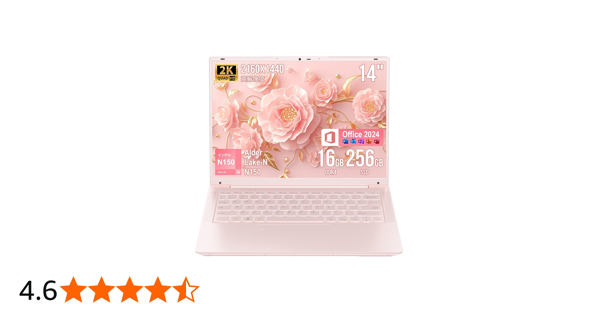 Amazon.co.jp: 2K ノートパソコン/16GBメモリ/Office 2024搭載 14