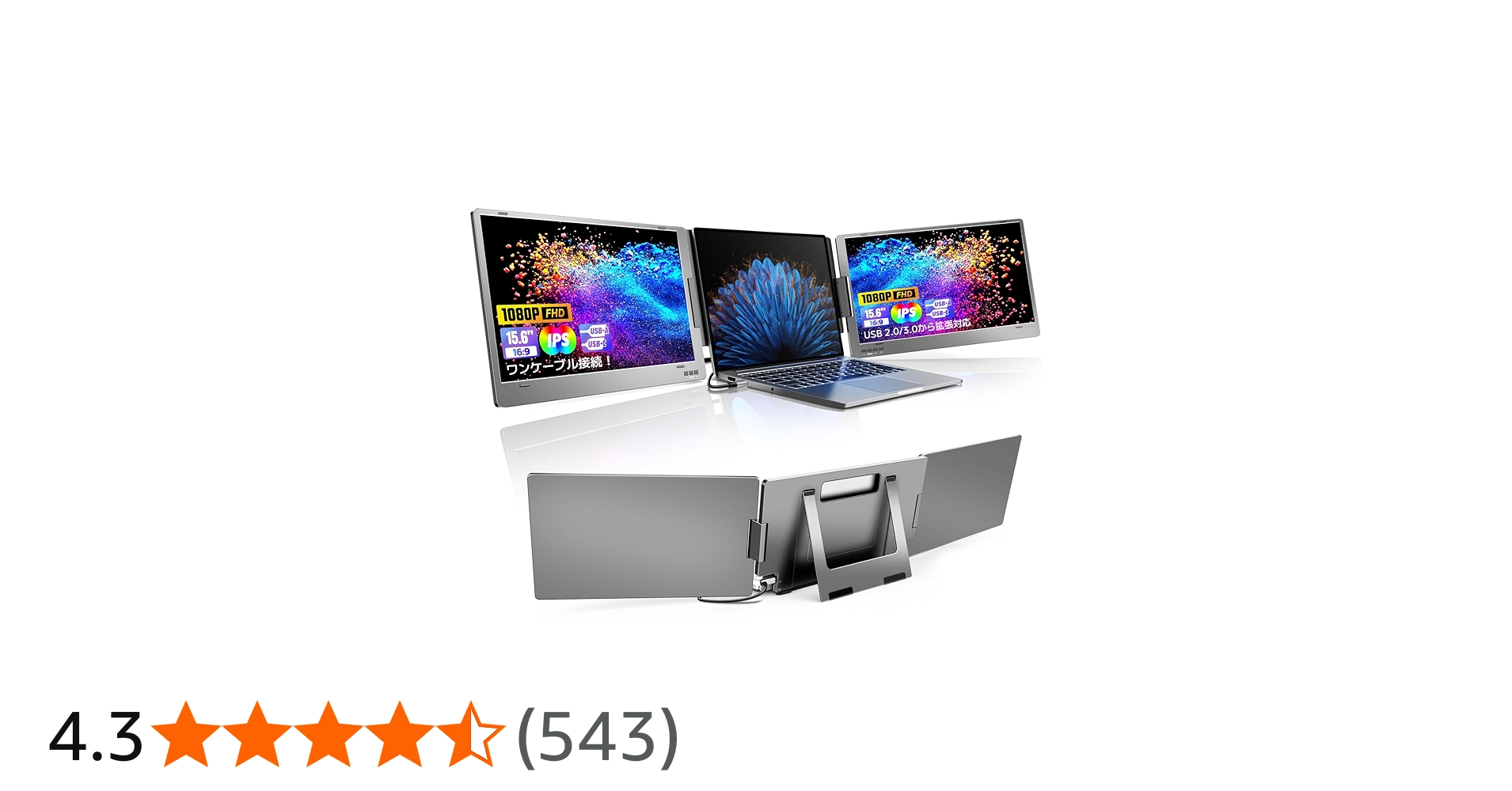 Amazon.co.jp: ROADOM デュアルモニター 15.6インチ トリプルモニター