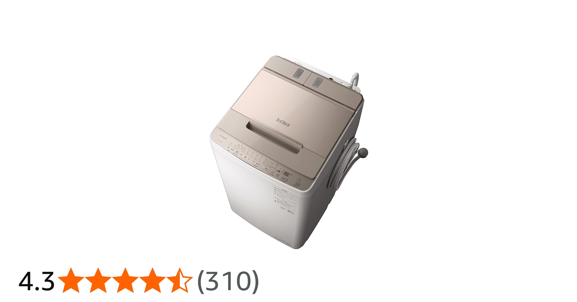 Amazon | 日立 全自動洗濯機 洗濯9kg シャンパン ビートウォッシュ BW