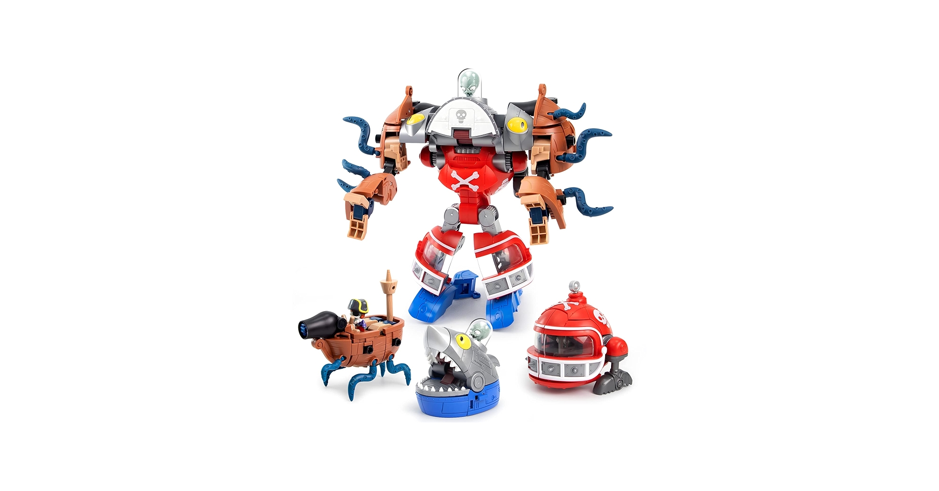 Amazon.com: Maikerry 3-in-1 PVZ Toy Figure Set, Deformation Shark