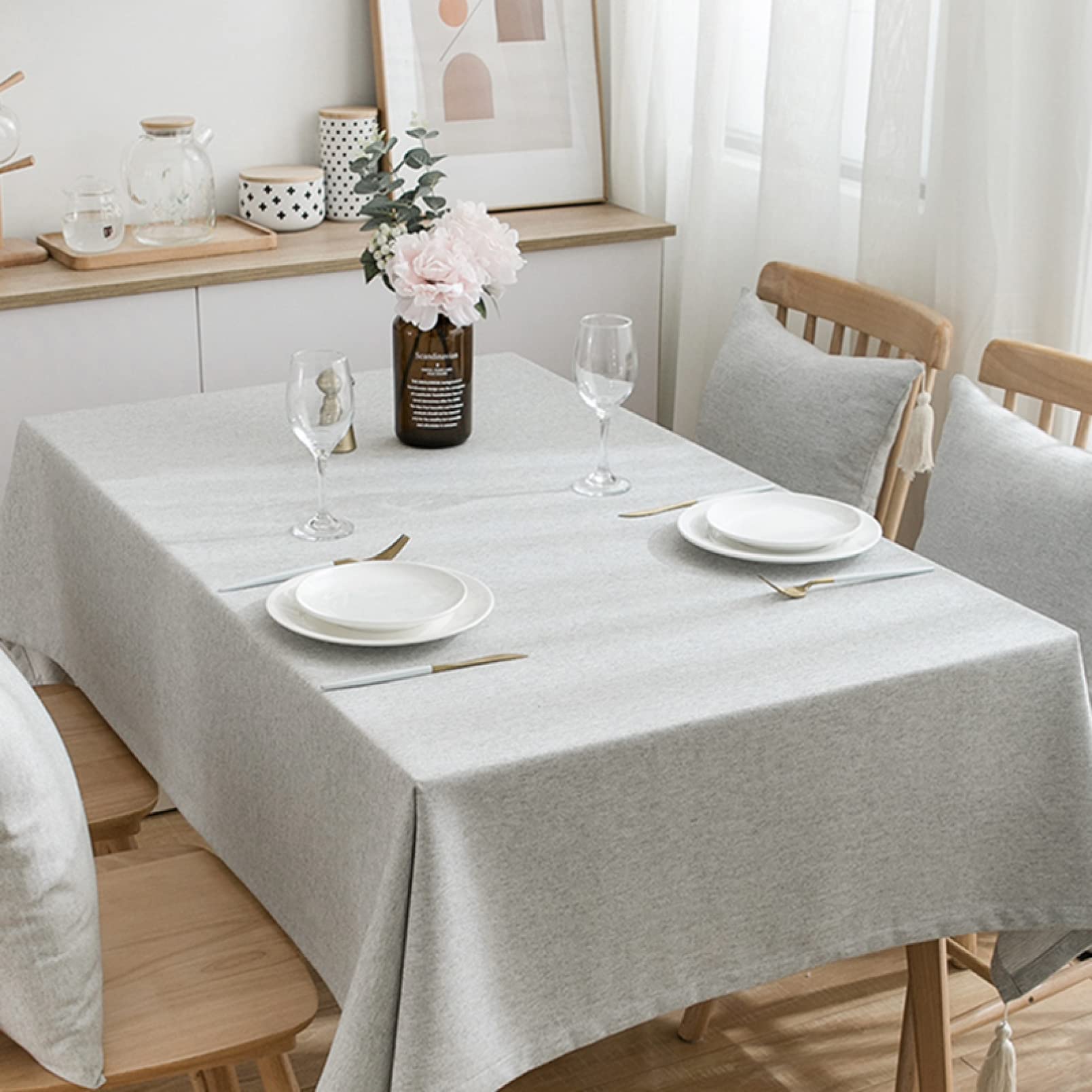 Amazon｜PIRN テーブルクロス リネン 85*85 テーブルマット ライト