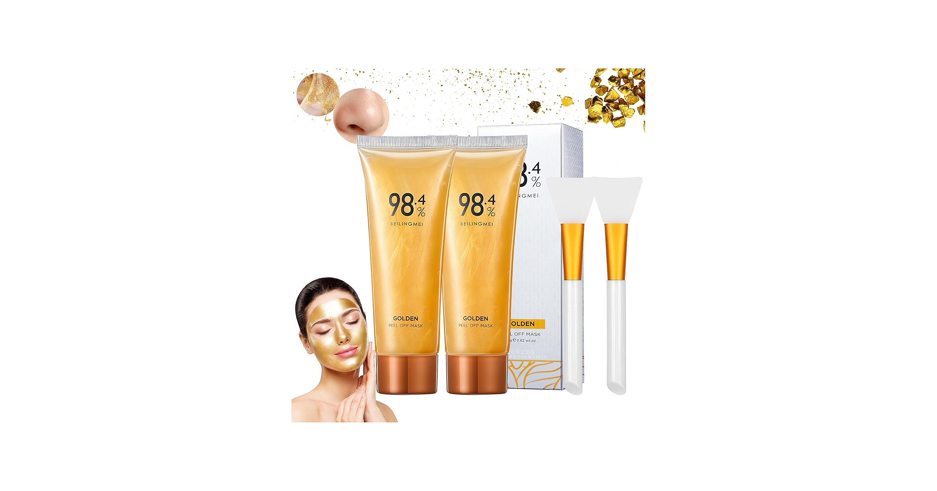 Amazon.com : Rednow Gold Foil Peel-Off Mask,Gold Peel Off Face