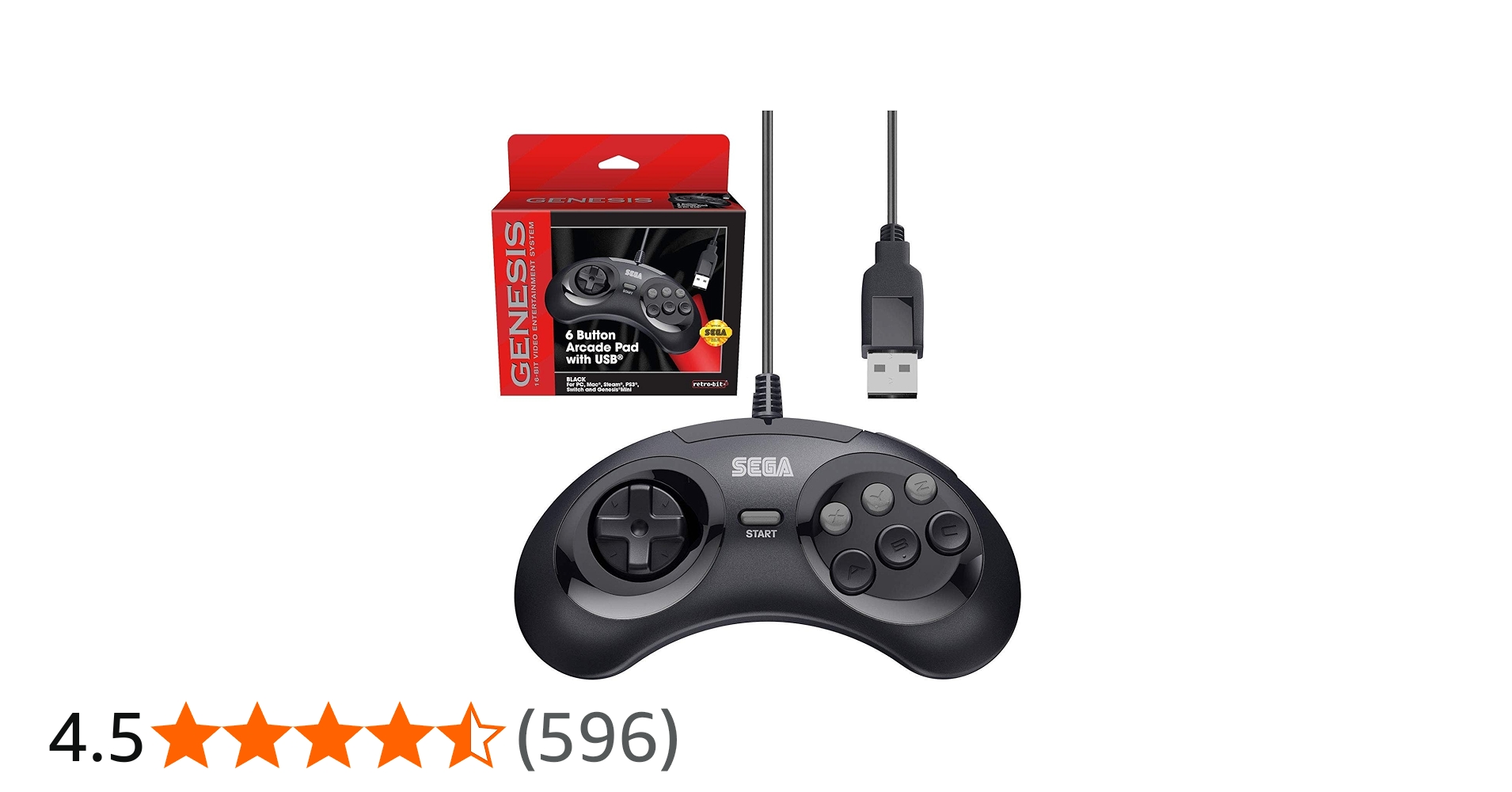 Amazon.co.jp: Retro-Bit 公式セガジェネシス USBコントローラー 6
