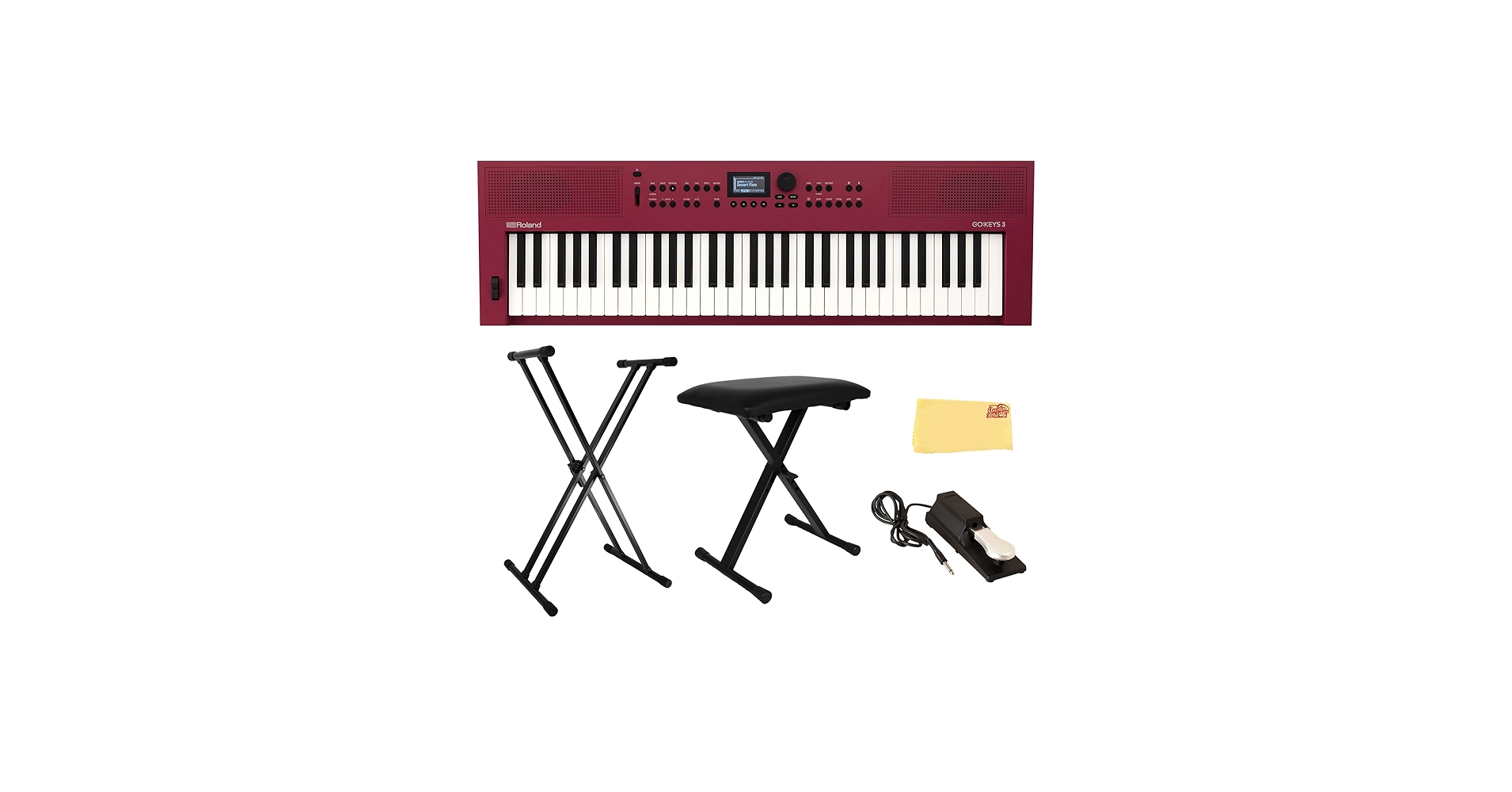 Amazon.com: Roland GO:KEYS 3 Red Music Creation Keyboard Bundle