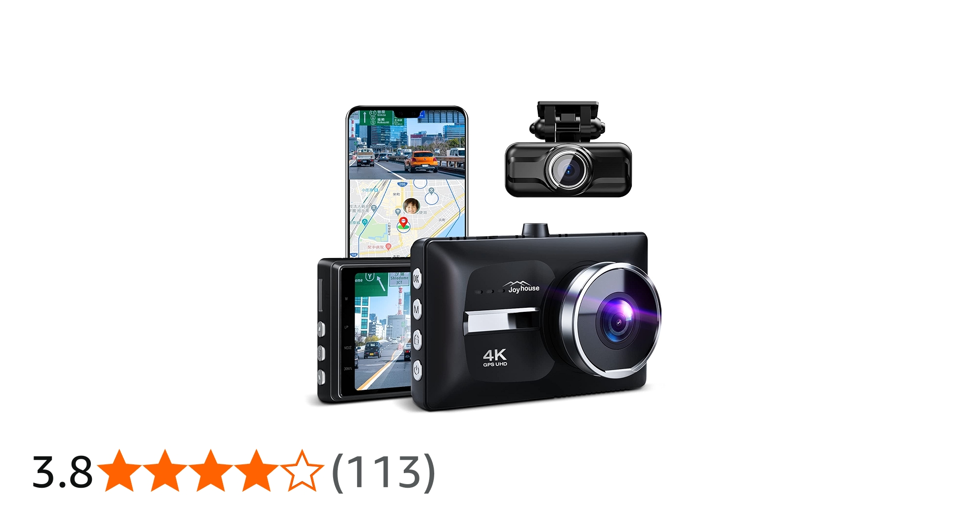 Amazon.co.jp: 【4K UHD Wi-Fi接続】 ドライブレコーダー 前後カメラ