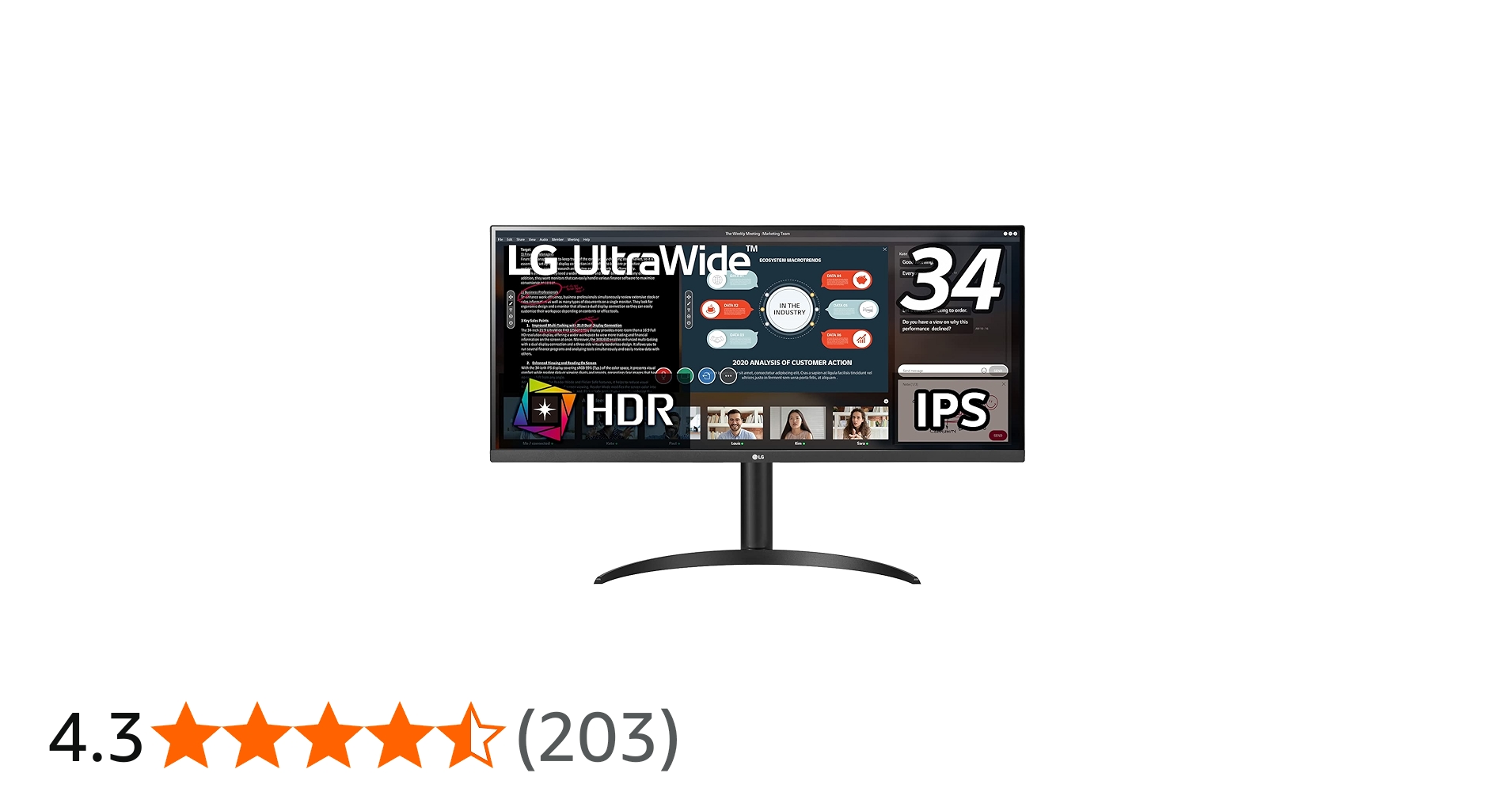 Amazon.co.jp: LG モニター ディスプレイ 34WP550-B 34インチ/21:9