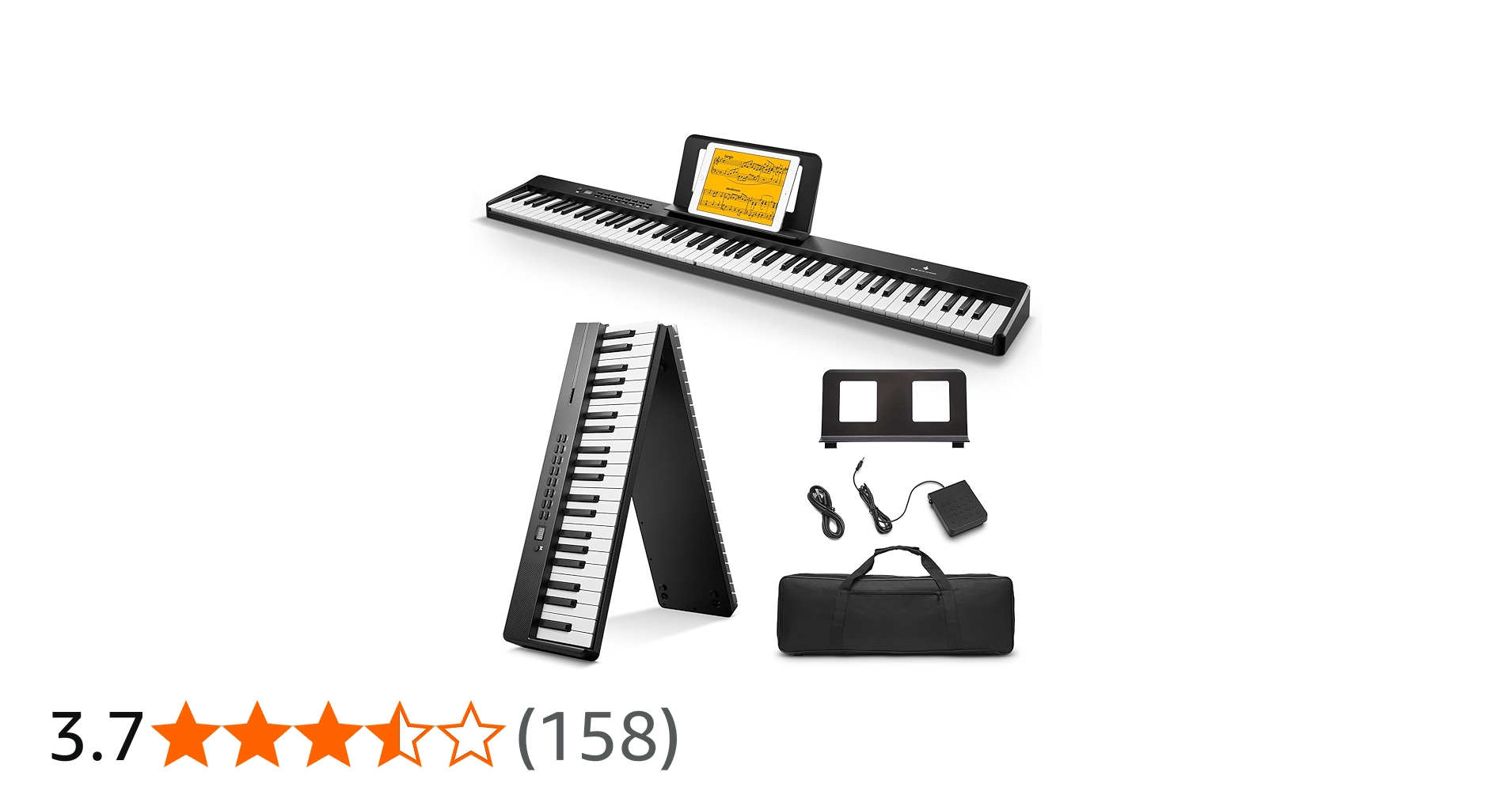 Amazon | Donner 電子ピアノ 88鍵盤 キーボード 折り畳み式 ワイヤレス