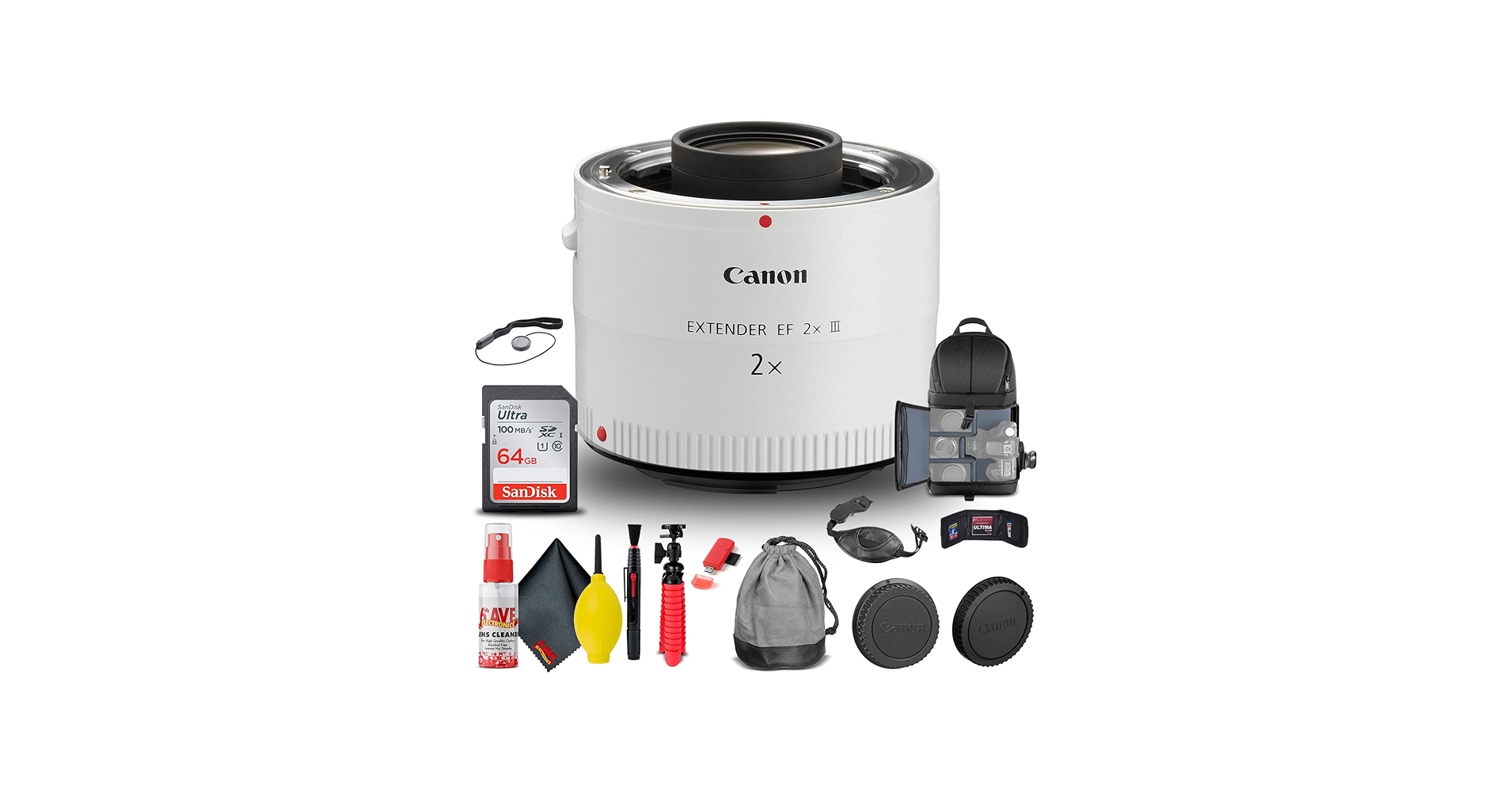 Amazon.com : Canon Extender EF 2X III (4410B002) + Backpack + 64GB