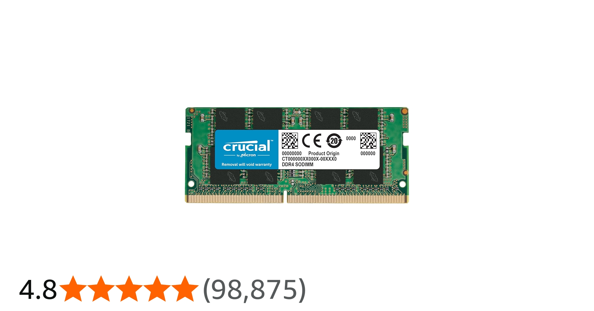 Crucial 16GB DDR4 RAM, 3200MHz CL22 (or 2933MHz or 2666MHz) Laptop