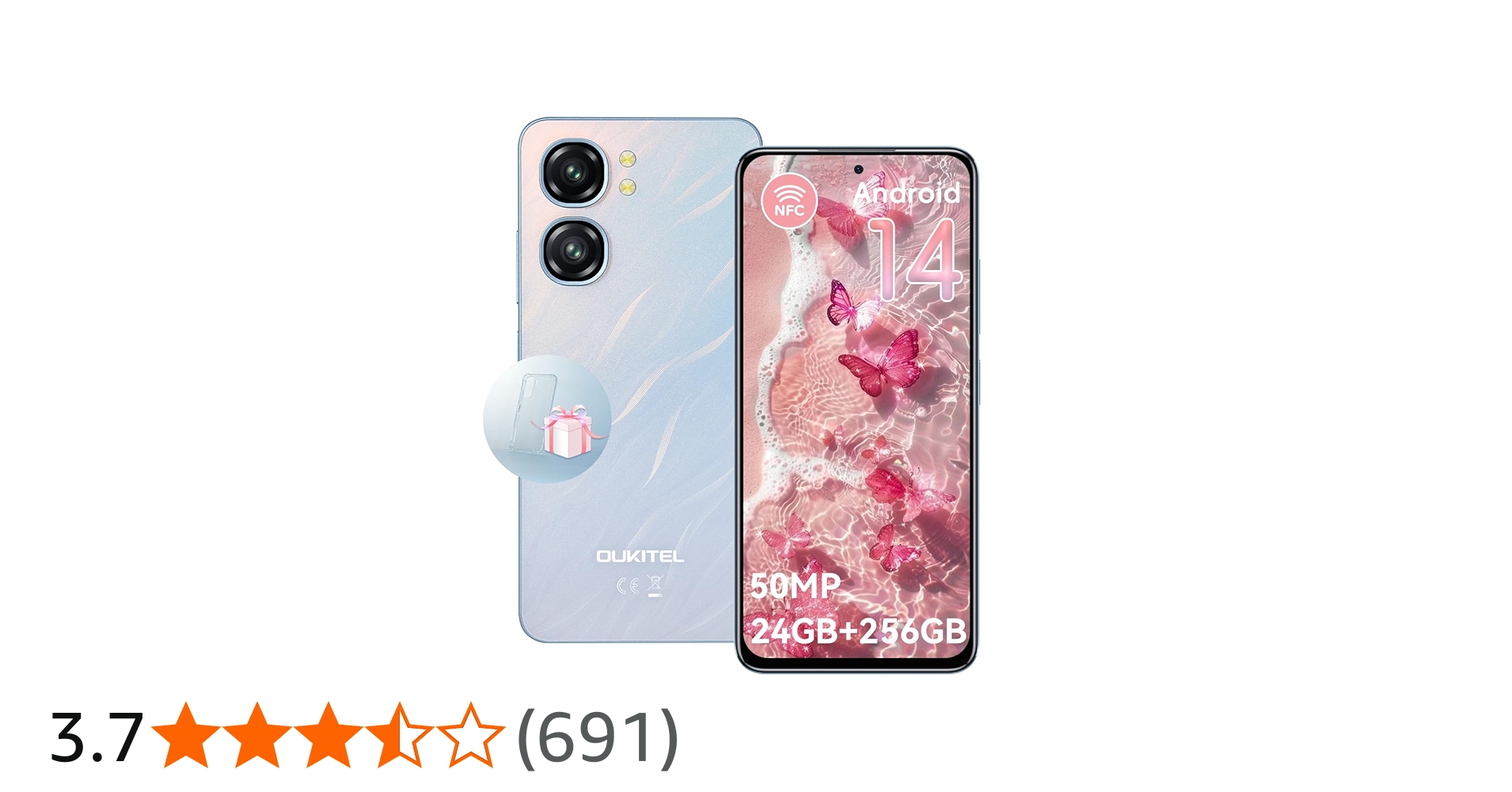 Amazon | OUKITEL C58 Pro SIMフリー スマホ 本体 - 24GB RAM+256GB