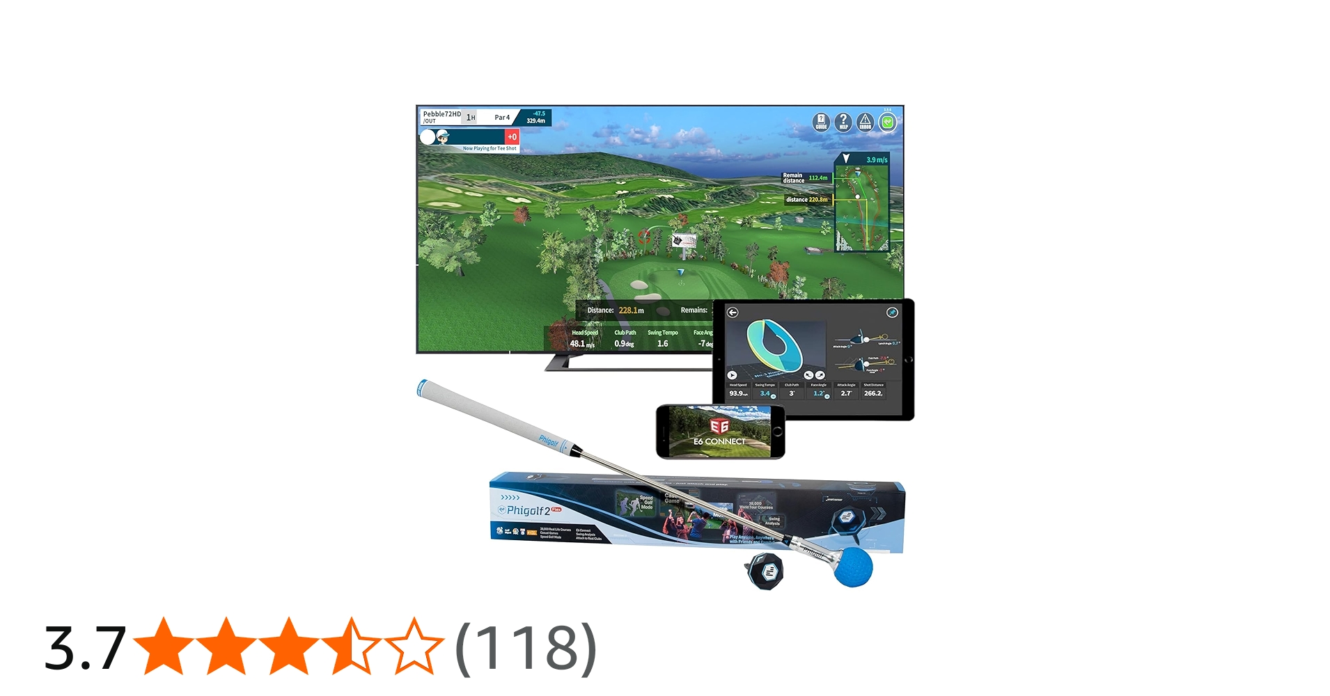 Amazon | Phigolf2 Flex ホームゴルフゲームシミュレーター スマート