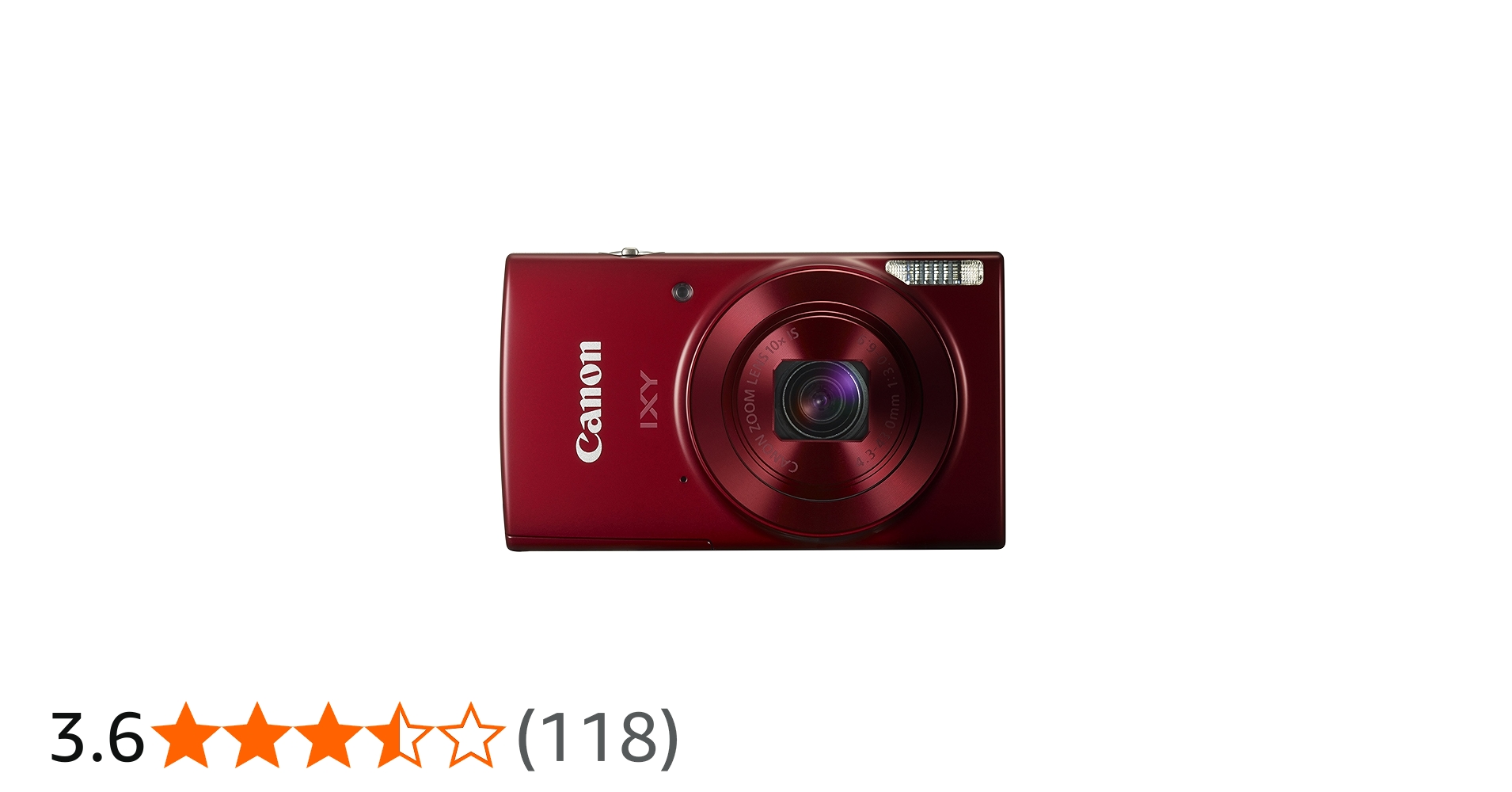 Amazon | Canon デジタルカメラ IXY 190 レッド 光学10倍ズーム