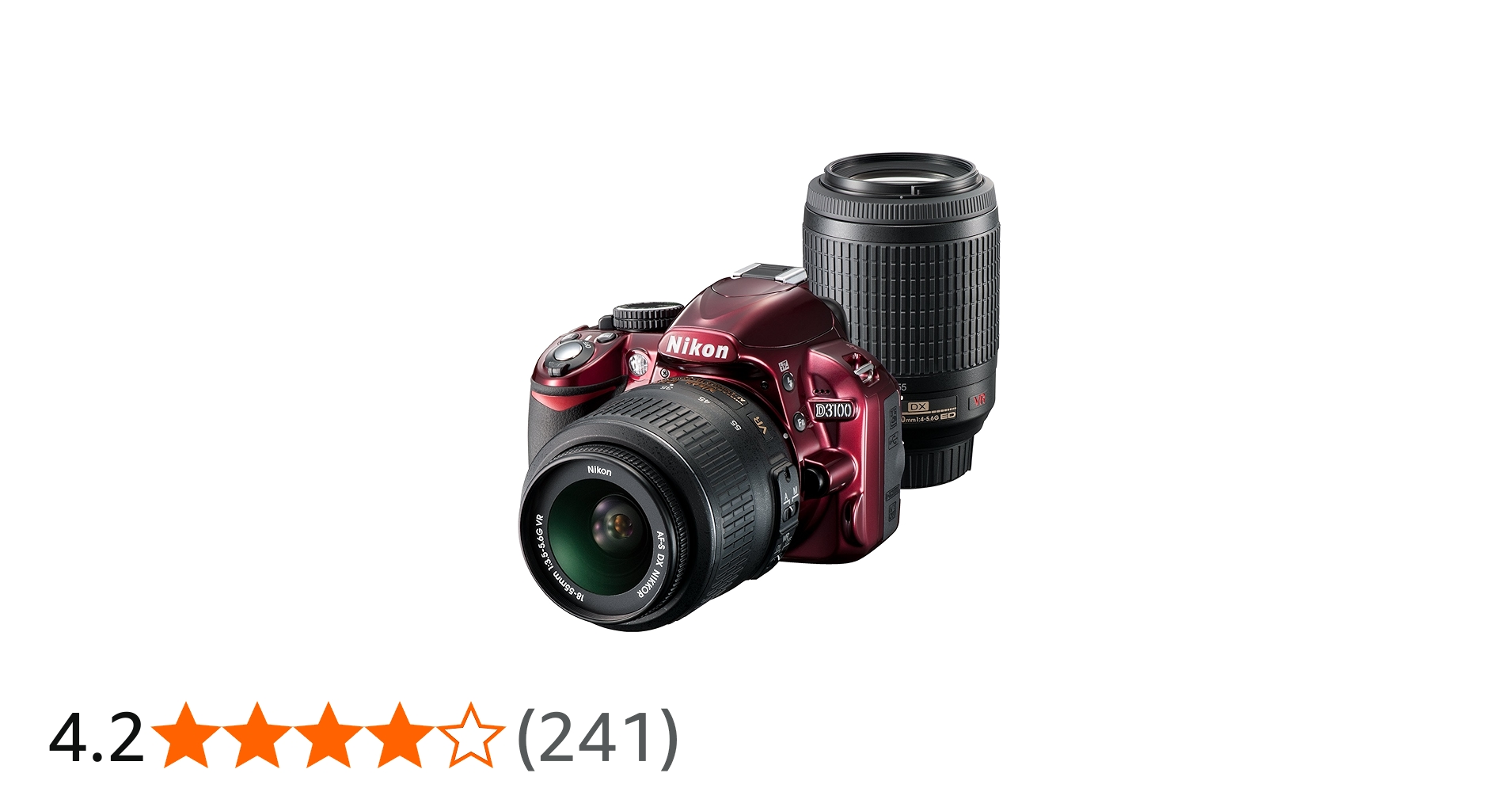 Amazon | Nikon デジタル一眼レフカメラ D3100 レッド 200mmダブル