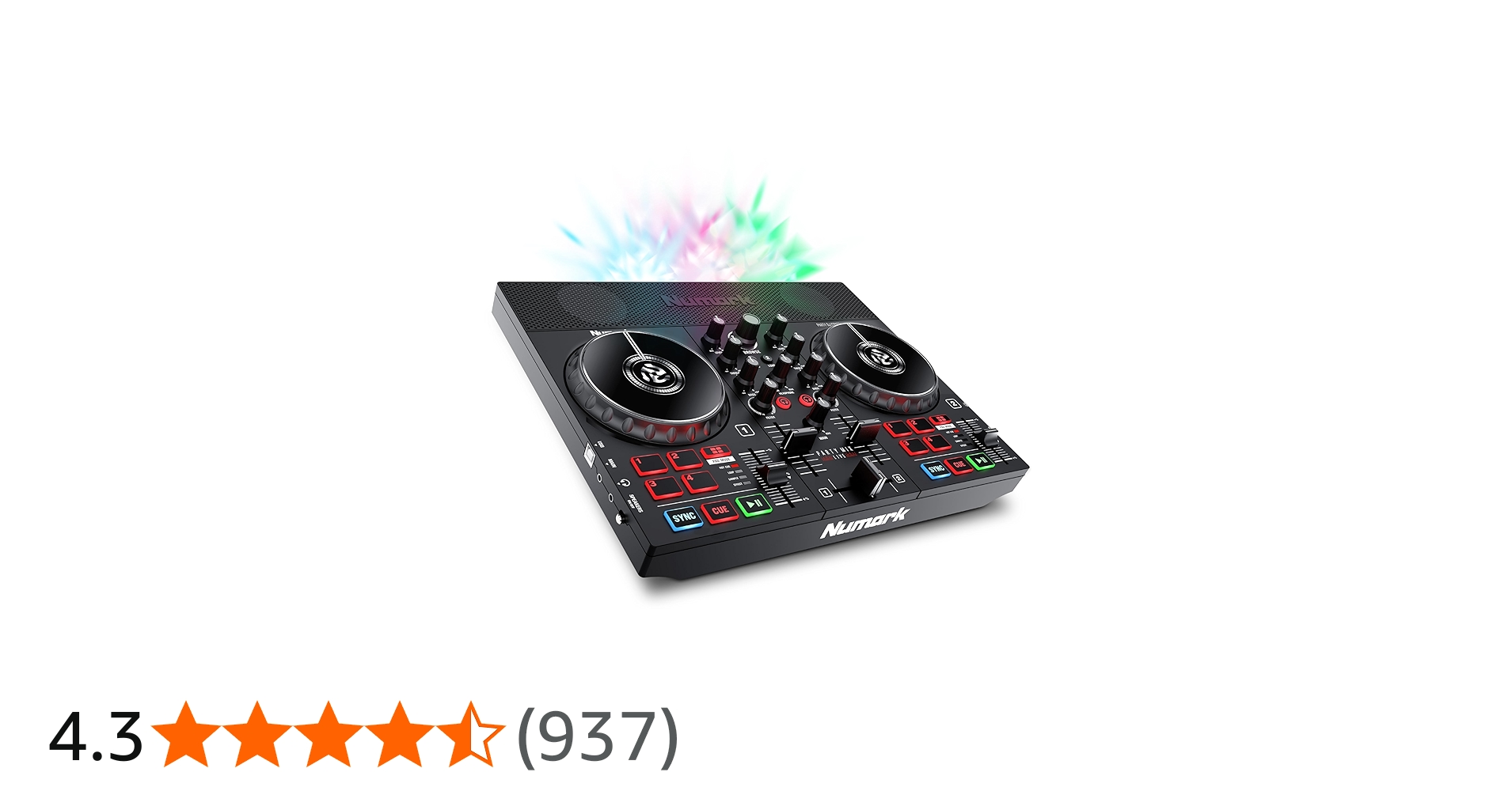 Numark Party Mix Live DJ Controller with Speakers, Lights, 2 Decks