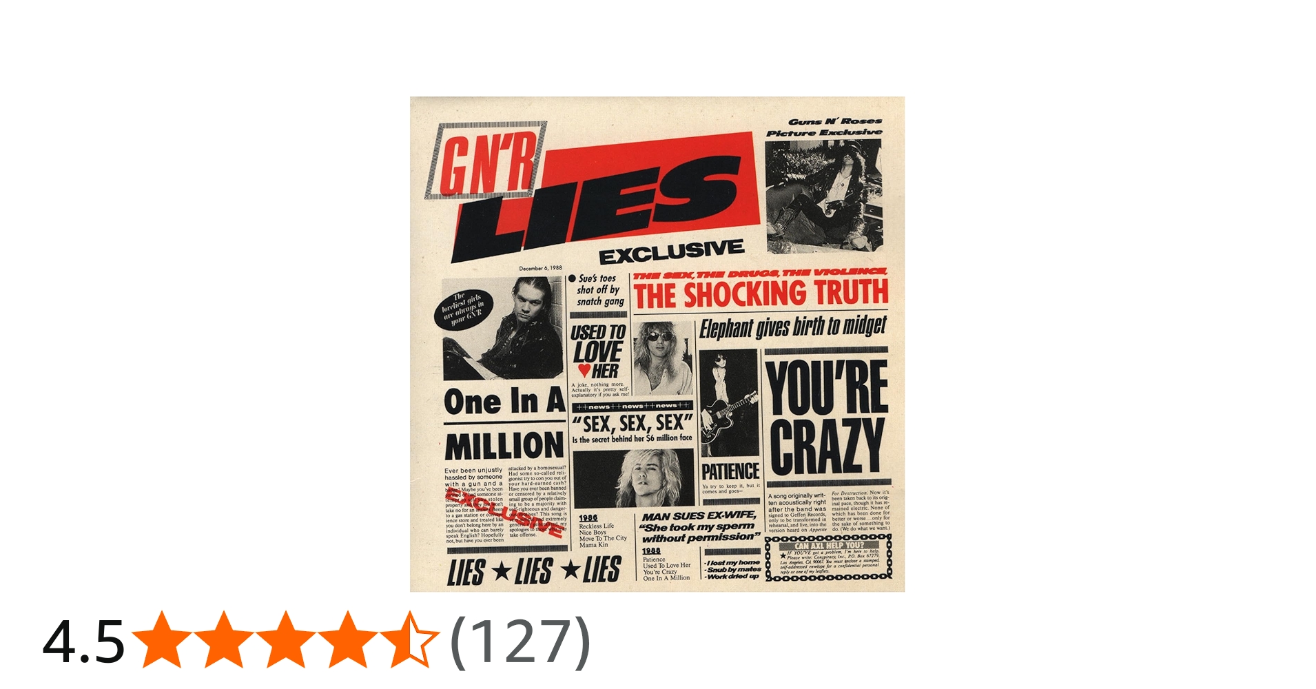 Amazon.co.jp: G n' R lies: ミュージック