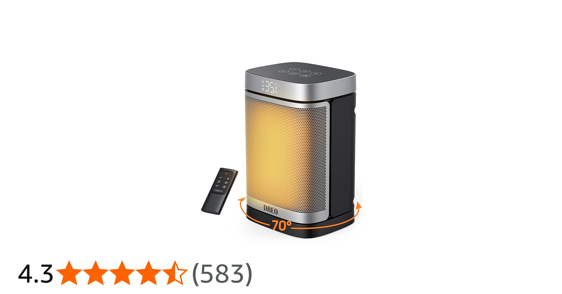 Amazon | Dreo セラミックヒーター 電気ストーブ 小型 DC 暖房器具